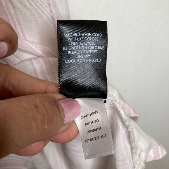 Torrid Women's Challis Striped Tunic Top Faux Button Up Size 3 Tie At Waist - Picture 10 of 12